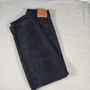 Levi's 505 Regular Fit Jeans Mens Size 33x34 Black Denim Straight Leg 00505-0260